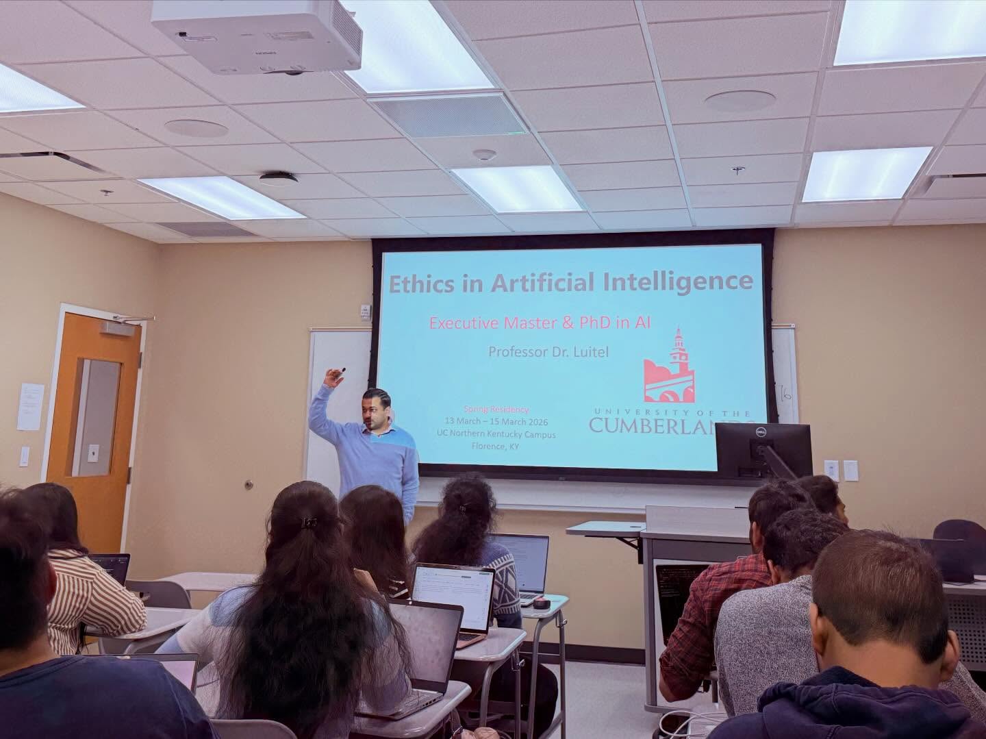 Aashis Luitel in a university teaching setting
